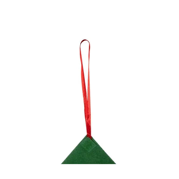 DIY filc karácsonyfa 90 cm, 26 tépőzáras dísz, újrahasználható dekor