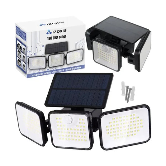 Izoxis 180 LED napelemes kültéri lámpa, IP65, mozgás- és alkonyérzékelő, 550 lm