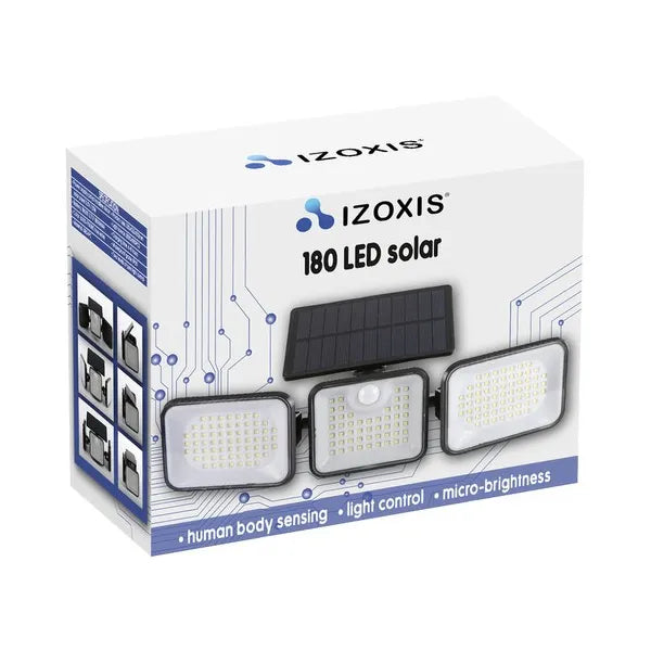 Izoxis 180 LED napelemes kültéri lámpa, IP65, mozgás- és alkonyérzékelő, 550 lm
