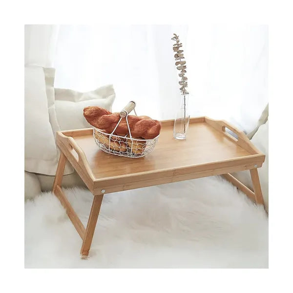 Összecsukható XL bambusz reggeliző- és laptopasztal ágyba, 50×30 cm