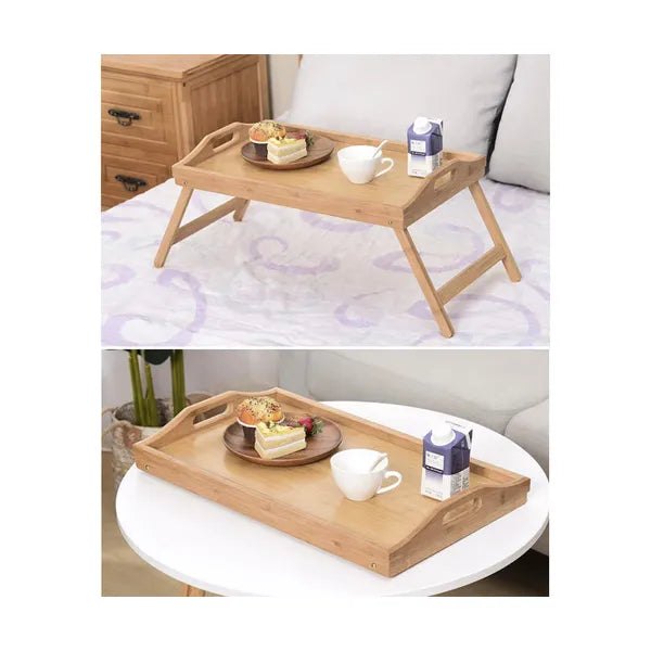 Összecsukható XL bambusz reggeliző- és laptopasztal ágyba, 50×30 cm