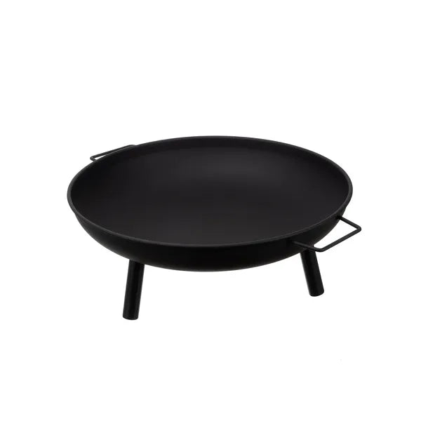 Kerti tűztál 60 cm fekete vas, háromlábas fogantyúkkal