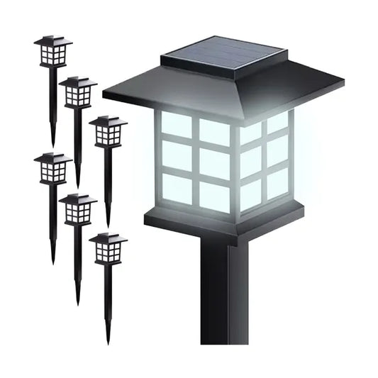 LED napelem kerti lámpa szett 6 db, leszúrható, IP44, hideg fehér