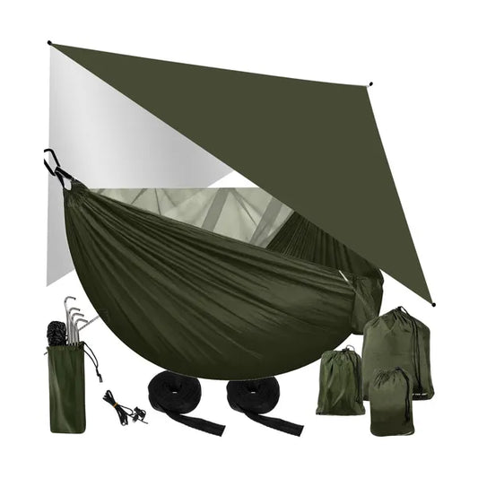 Kétszemélyes túra függőágy szúnyoghálóval és tarppal, 260×140 cm, 250 kg