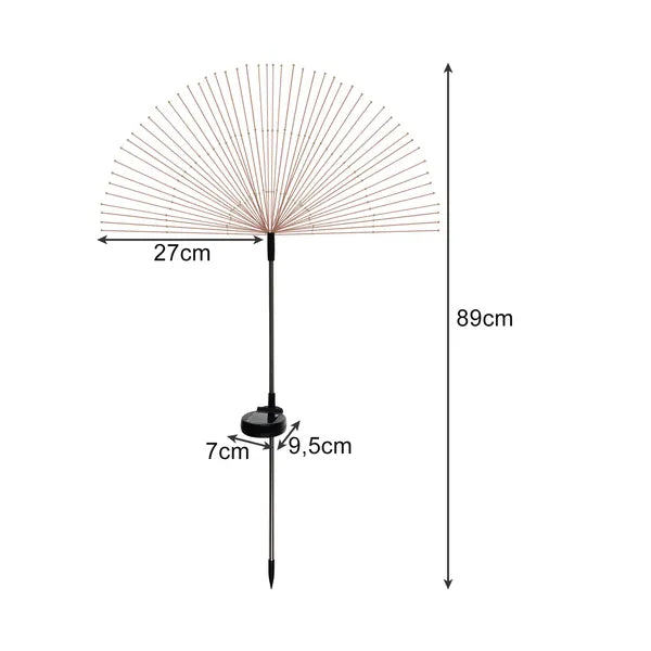 Két darab IP65 pitypang napelemes kerti lámpa, hideg fehér fény, 150 LED, 10 h
