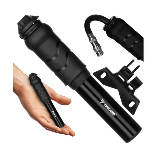 Kompakt alumínium kézipumpa kerékpárhoz/scooterhez, 7 bar, vázadapterrel, 16 cm