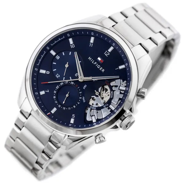 Tommy Hilfiger 1710448 férfi karóra, kék számlap, acél szíj, WR50