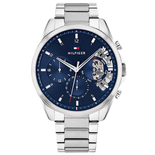 Tommy Hilfiger 1710448 férfi karóra, kék számlap, acél szíj, WR50