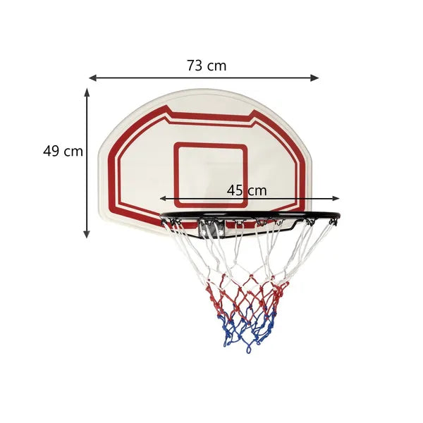 Ajtóra akasztható kosárlabda palánk 73x49 cm, 45 cm gyűrű szerelőkészlettel