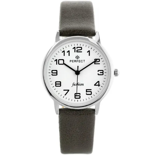 Női kvarc karóra mineral üveggel, bőrszíj, WR30, fehér számlap 32 mm