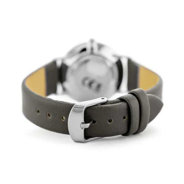 Női kvarc karóra mineral üveggel, bőrszíj, WR30, fehér számlap 32 mm