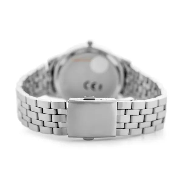 Férfi karóra 40 mm ezüst, kvarc Miyota szerkezet, díszdobozzal