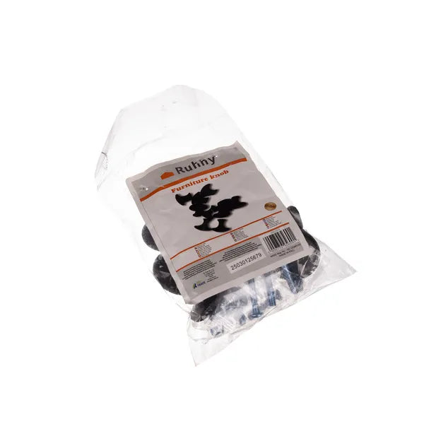 Matt fekete bútorfogantyú gombkészlet, 10 db, Ø30 mm