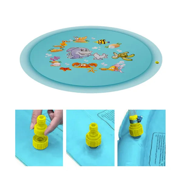 Kruzzel kerti vízpermet szőnyeg gyerekeknek, PVC, 150 cm átmérő