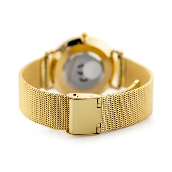 Perfect F345 női karóra, arany fém szíj, ezüst számlap, 36 mm quartz