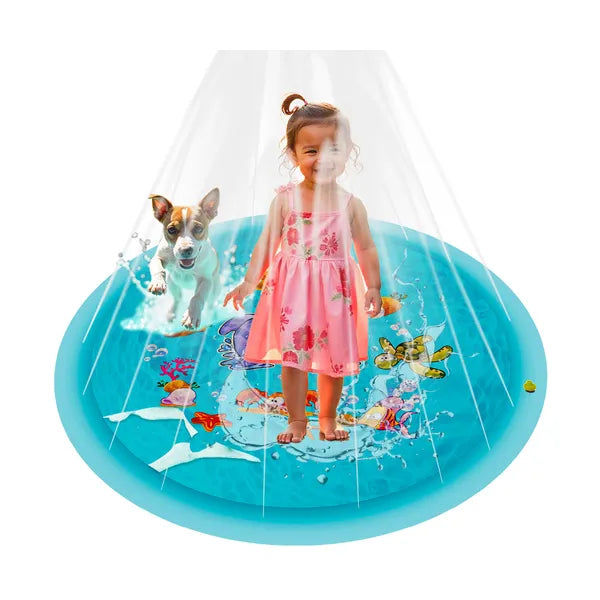 Kruzzel kerti vízpermet szőnyeg gyerekeknek, PVC, 150 cm átmérő