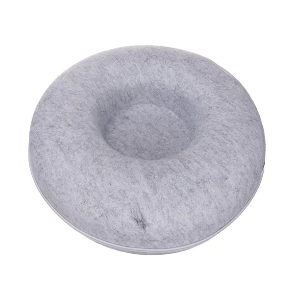 PURLOV szürke filc macskaágy alagút, donut forma 51×20 cm, mosható