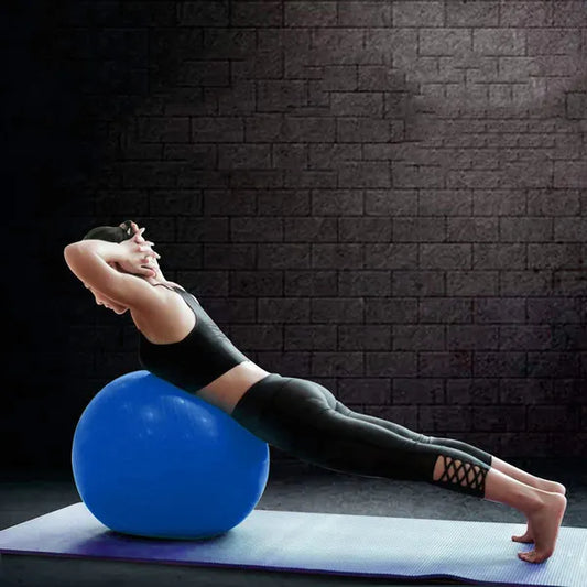 85 cm-es kék gimnasztikai labda pumpával, PVC, 150 kg teherbírás
