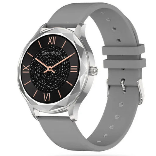 Unisex okosóra 1,09'' HD kijelzővel, IP67, vérnyomás- és pulzusmérő, szürke
