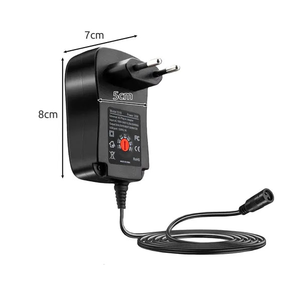 Univerzális hálózati tápegység 30 W 3-12 V USB 6 cserélhető fejjel