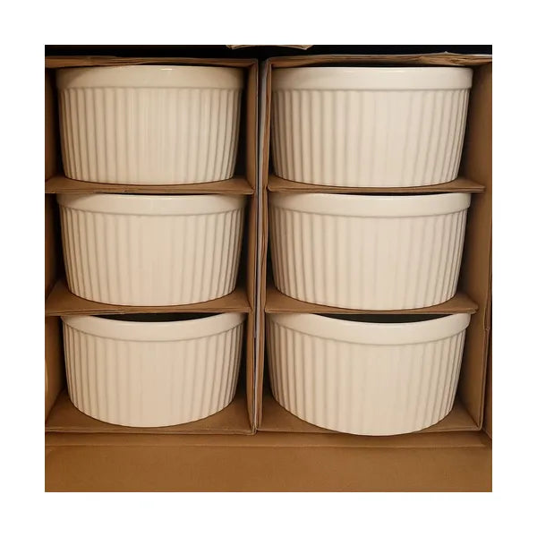 6 darabos fehér kerámia ramekin sütőtálka szett 200 ml