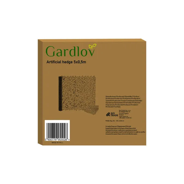 Gardlov borostyán műsövény, 5×0,5 m, UV-álló PP panelek, sűrű lomb, balkon