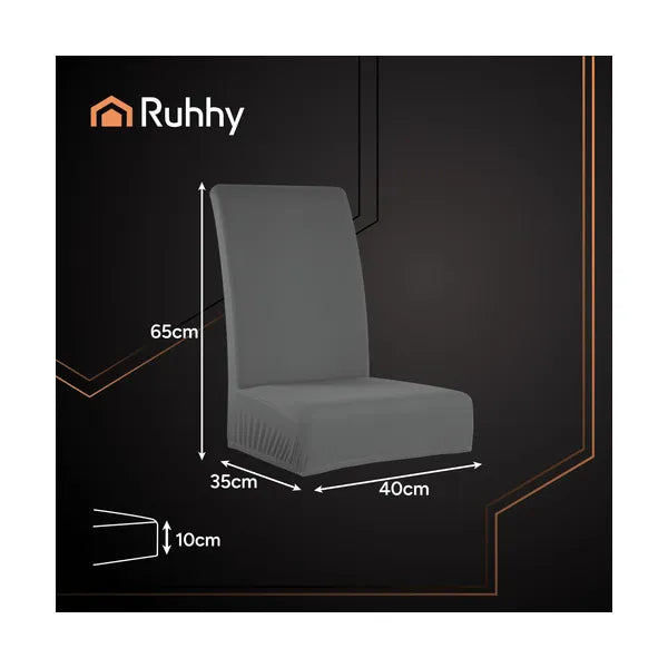 Ruhhy sötétszürke rugalmas bársony székhuzat szett 6 db, 65×40×35 cm