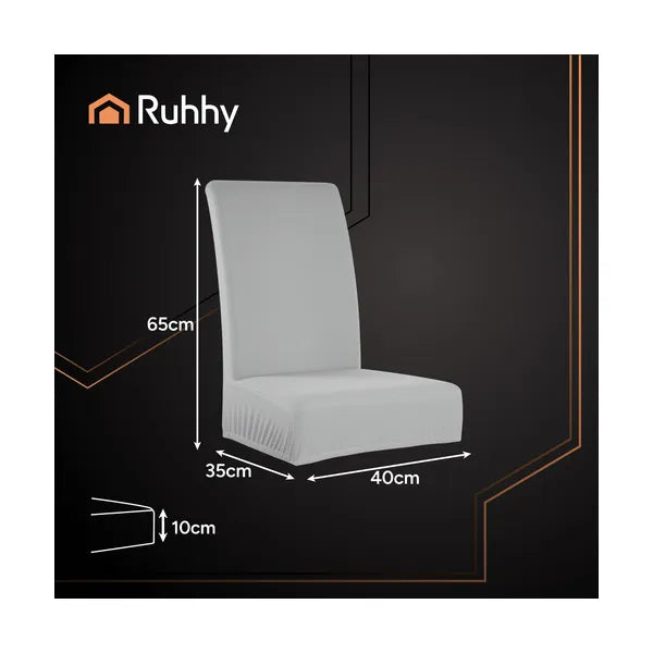 Székhuzat szett, 6 db, világosszürke, rugalmas, Ruhhy 25991