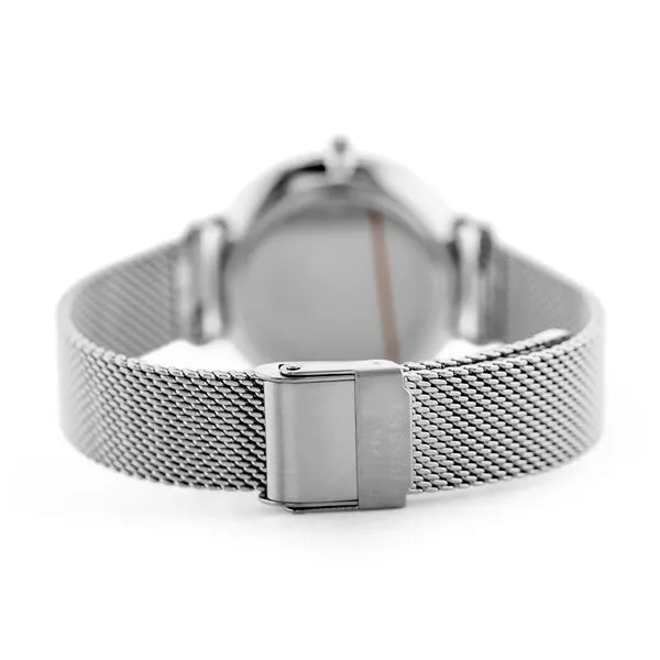 Bisset női karóra, 30 mm fekete csillámos számlap, acél szíj, zafírüveg