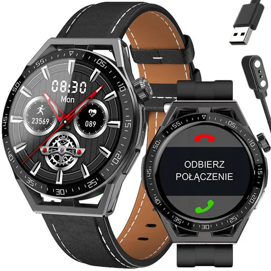 Férfi okosóra 1,35” IPS érintőkijelzővel, Bluetooth hívás, NFC, IP67, fekete