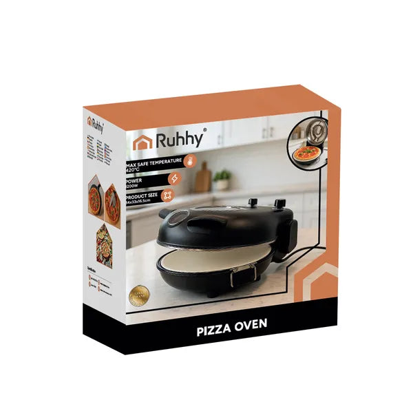Ruhhy 26050 elektromos pizzasütő kőlapos, 33 cm, 2000 W
