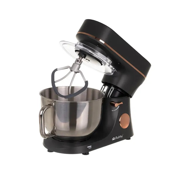 Planetáris mixer melegítő tállal, 6,2 l, 2000 W, 11 fokozat, szürke/arany
