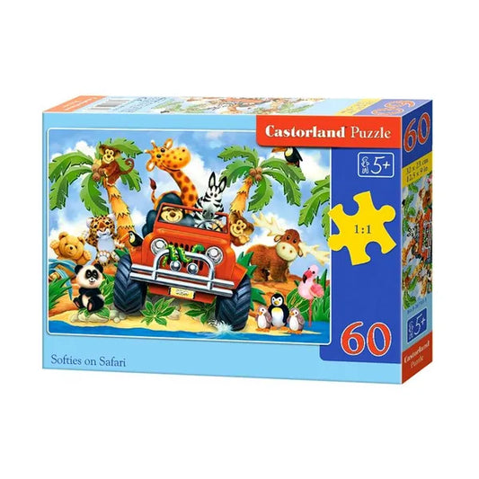 60 darabos szafari állatfigurás gyerek puzzle, 32×23 cm