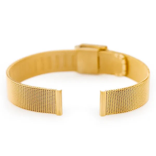 Arany színű rozsdamentes acél mesh óraszíj, 16 mm
