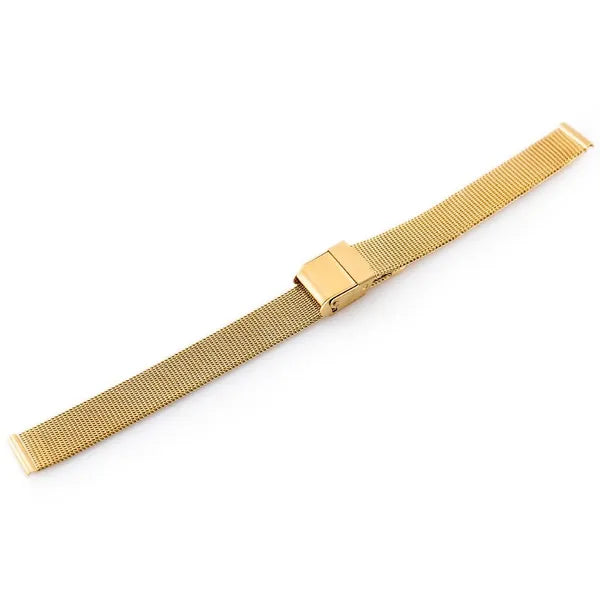 Arany színű rozsdamentes acél mesh óraszíj, 16 mm