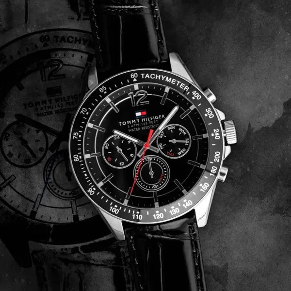 Tommy Hilfiger Luke 1791117 férfi karóra, bőr szíj, 44 mm, WR50
