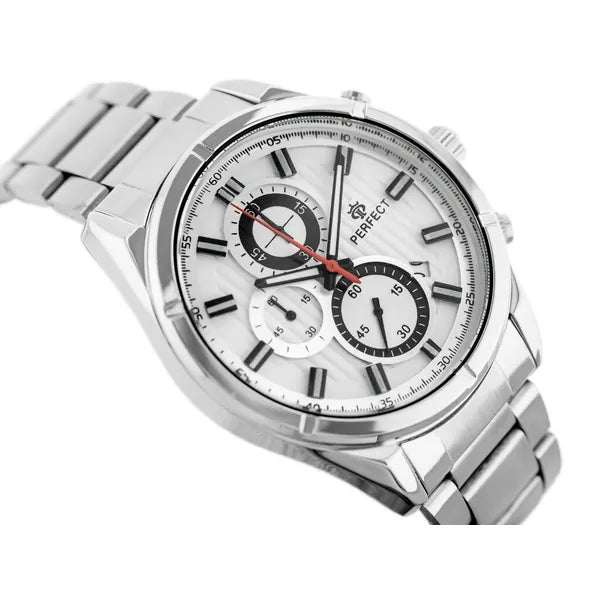 Perfect CH03M férfi kronográf karóra, ezüst szín, 44 mm, WR30