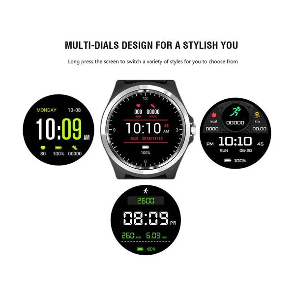 Férfi okosóra 1.04'' IP67, hívás, pulzusmérő, Bluetooth – fekete/piros
