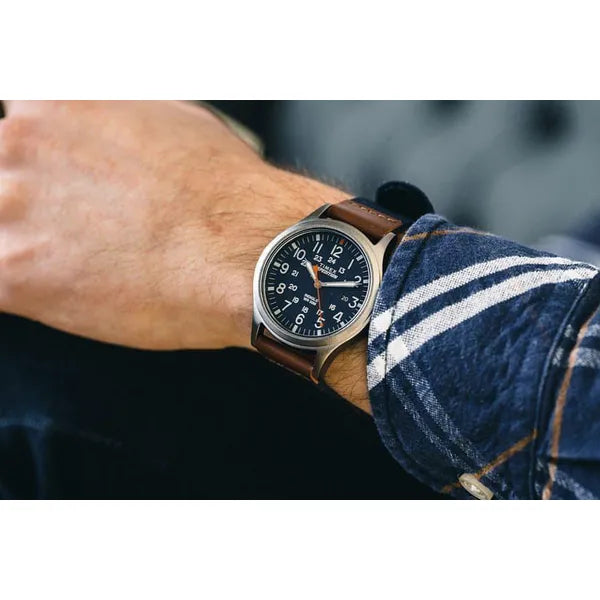 Timex Expedition férfi karóra, WR50, bőr szíj, kék számlap, quartz