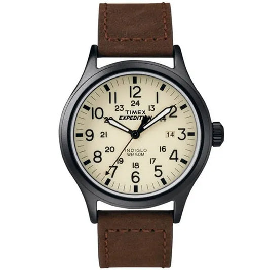 Timex Expedition férfi karóra, bőrszíj, WR50, kvarc, Indiglo, 40 mm