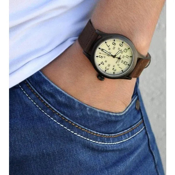 Timex Expedition férfi karóra, bőrszíj, WR50, kvarc, Indiglo, 40 mm