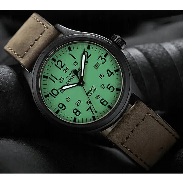 Timex Expedition férfi karóra, bőrszíj, WR50, kvarc, Indiglo, 40 mm