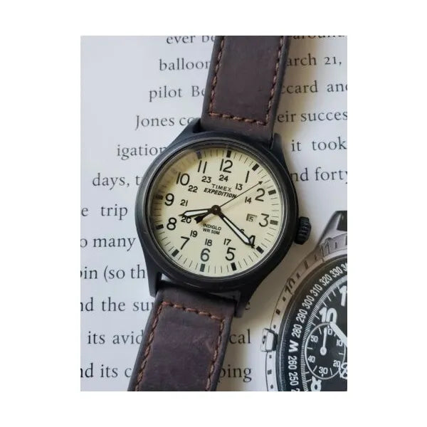 Timex Expedition férfi karóra, bőrszíj, WR50, kvarc, Indiglo, 40 mm