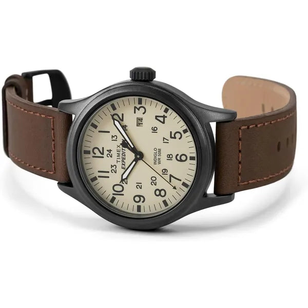 Timex Expedition férfi karóra, bőrszíj, WR50, kvarc, Indiglo, 40 mm