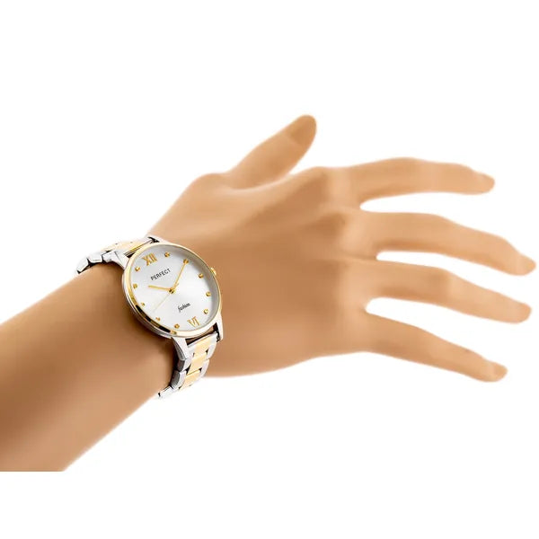 Perfect S364 női karóra, quartz, két tónusú acél szíj, 34 mm