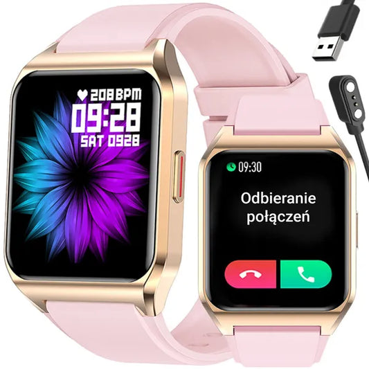 Rubicon RNCE89 rózsaarany okosóra 1,69'' IPS érintőkijelző, BT hívás, IP67