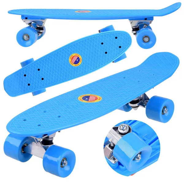 Színes műanyag fishboard gördeszka 55×14,5 cm, 50 kg teherbírás
