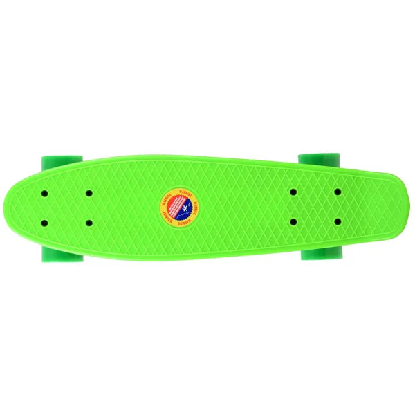 Színes műanyag fishboard gördeszka, 55x14,5 cm, PU kerekek, 50 kg
