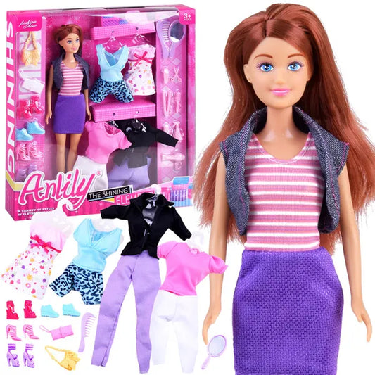 Anlily 30 cm baba ruhákkal, cipőkkel és fodrász kiegészítőkkel