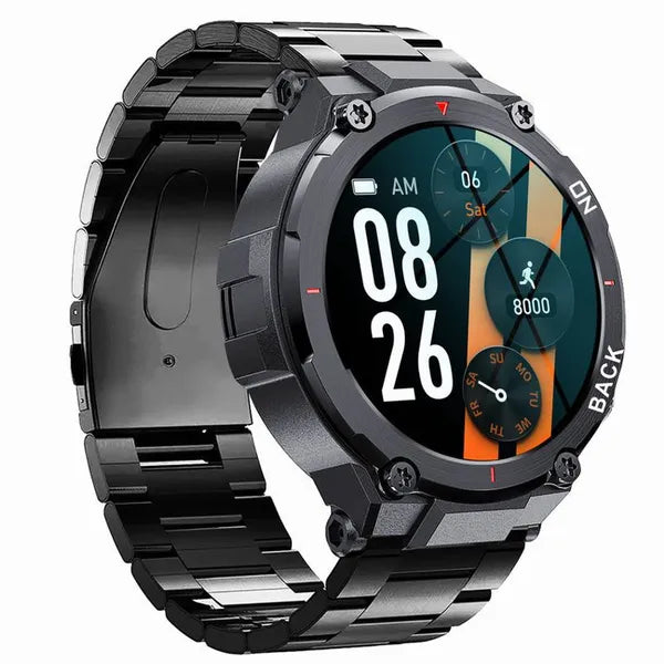 Gravity GT8-2 férfi GPS okosóra 1.32” IPS kijelzővel acélszíjjal IP67